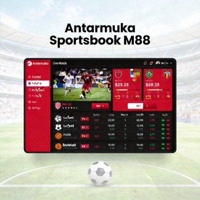 Antarmuka Sportsbook M88 untuk taruhan olahraga sepak bola dan basket